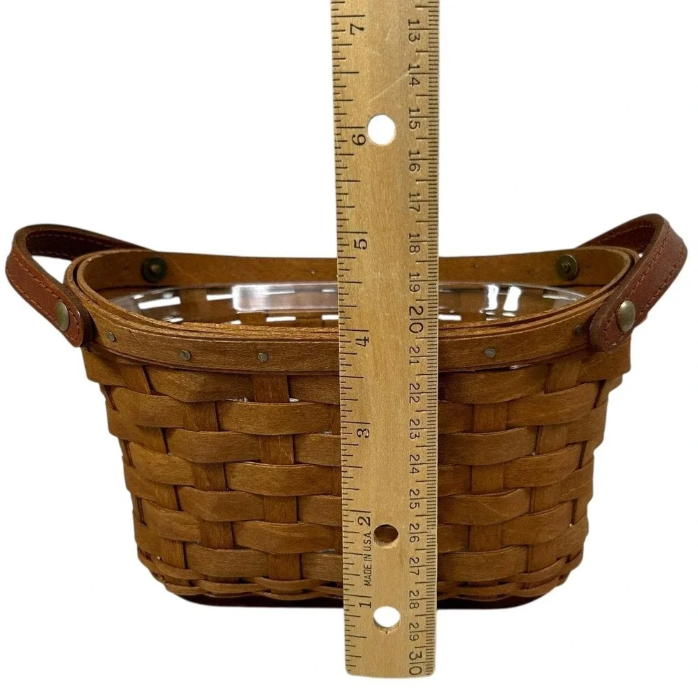 Longaberger JOURNAL Basket in Rich Brown with Protector Flyer Felt Pads 2006